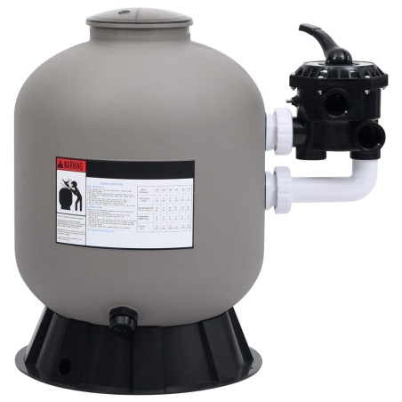 vidaXL Filtro de arena de piscina válvula 6 vías montaje lateral gris
