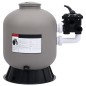 vidaXL Filtro de arena de piscina válvula 6 vías montaje lateral gris