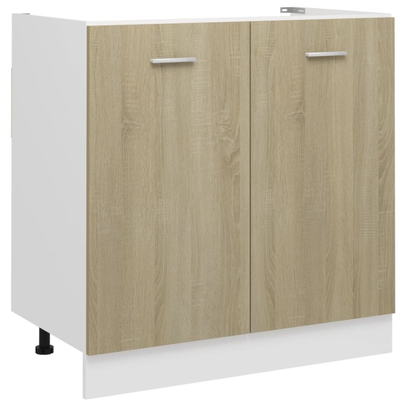 vidaXL Armario inferior de fregadero madera ingeniería 80x46x81,5cm vidaXL Armario inferior de fregadero madera ingeniería 80x46x81,5cm