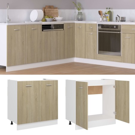 vidaXL Armario inferior de fregadero madera ingeniería 80x46x81,5cm