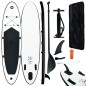 vidaXL Juego de tabla de paddle surf hinchable blanco y negro vidaXL Juego de tabla de paddle surf hinchable blanco y negro