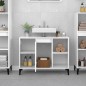 vidaXL Armario de lavabo madera contrachapada blanco brillo 80x33x60cm vidaXL Armario de lavabo madera contrachapada blanco brillo 80x33x60cm