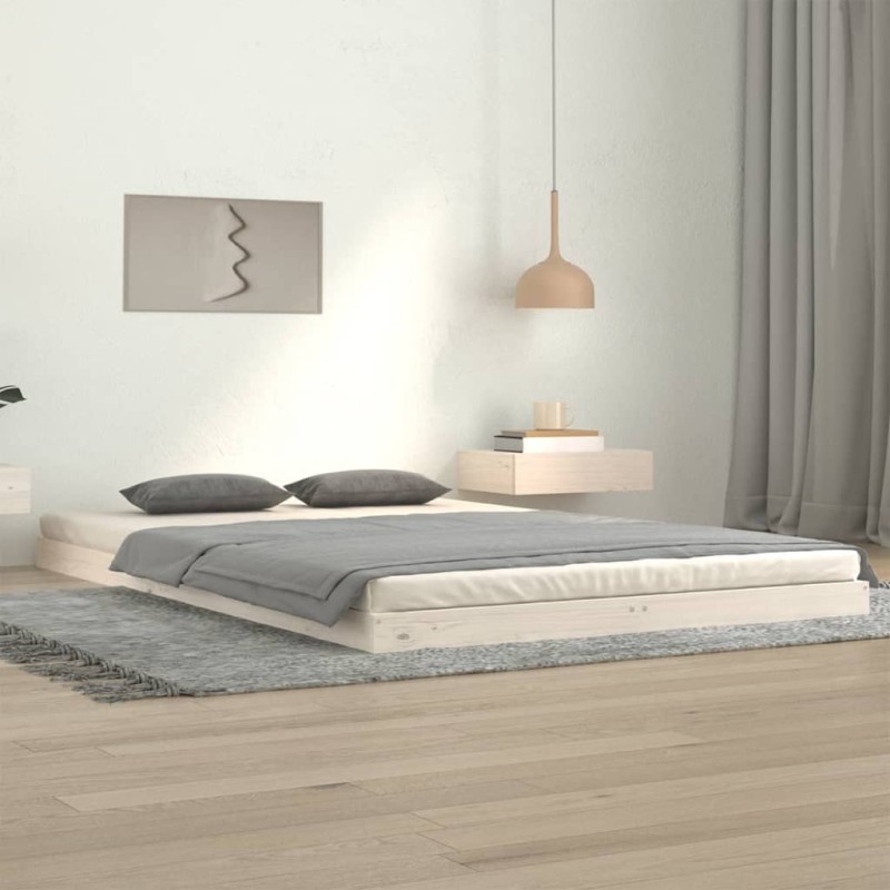 vidaXL Estructura de cama madera maciza de pino blanco 120x200 cm