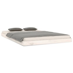 vidaXL Estructura de cama madera maciza de pino blanco 120x200 cm