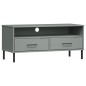 vidaXL Mueble de TV con patas de metal OSLO madera maciza pino gris vidaXL Mueble de TV con patas de metal OSLO madera maciza pino gris