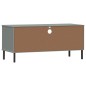 vidaXL Mueble de TV con patas de metal OSLO madera maciza pino gris vidaXL Mueble de TV con patas de metal OSLO madera maciza pino gris