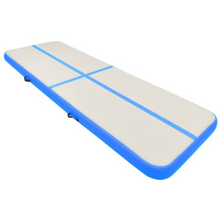vidaXL Esterilla inflable de gimnasia con bomba PVC azul 300x100x15 cm