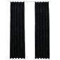 vidaXL Cortinas opacas con ganchos 2 uds terciopelo negro 140x245 cm vidaXL Cortinas opacas con ganchos 2 uds terciopelo negro 140x245 cm