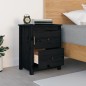 vidaXL Mesita de noche madera maciza de pino negra 50x35x61,5 cm vidaXL Mesita de noche madera maciza de pino negra 50x35x61,5 cm