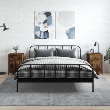 vidaXL Mesitas noche 2 uds madera contrachapada roble humo 40x42x60 cm