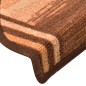 vidaXL Alfombrilla autoadhesiva de escalera 15 uds marrón 65x21x4 cm vidaXL Alfombrilla autoadhesiva de escalera 15 uds marrón 65x21x4 cm