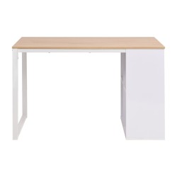 vidaXL Escritorio 120x60x75 cm color roble y blanco