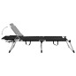 vidaXL Tumbona plegable alta para mayores aluminio negro