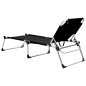 vidaXL Tumbona plegable alta para mayores aluminio negro