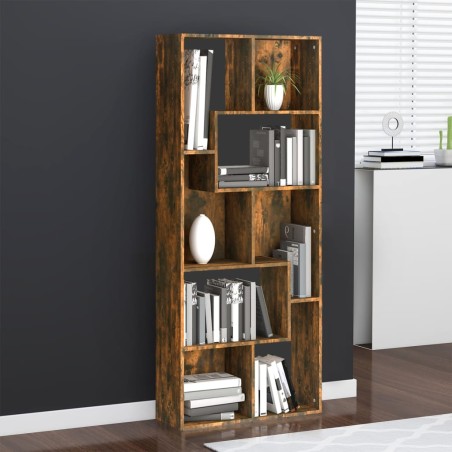 vidaXL Estantería madera contrachapada color roble ahumado 67x24x161cm