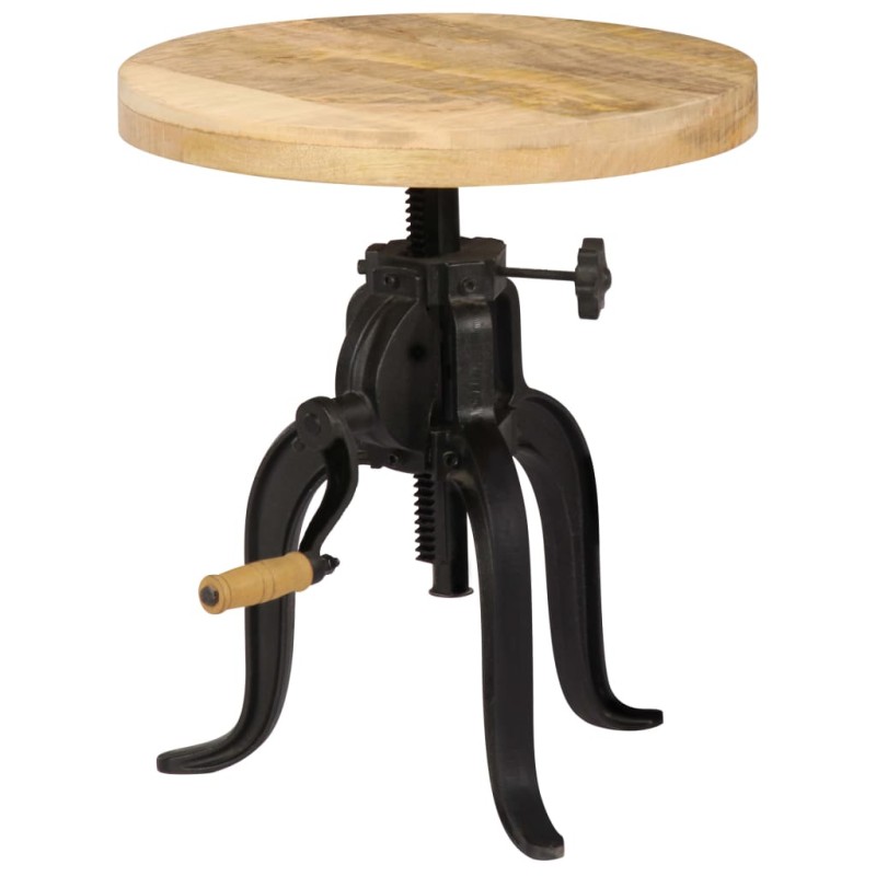 vidaXL Mesa auxiliar 45x(45-62) cm madera de mango y hierro fundido vidaXL Mesa auxiliar 45x(45-62) cm madera de mango y hierro fundido