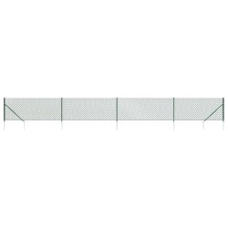 vidaXL Cerca de alambre con pinchos de anclaje verde 0,8x10 m