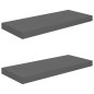 vidaXL Estantes flotantes de pared 2 uds MDF gris brillo 60x23,5x3,8cm vidaXL Estantes flotantes de pared 2 uds MDF gris brillo 60x23,5x3,8cm