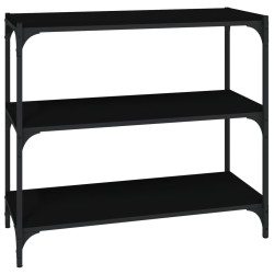 vidaXL Estantería madera contrachapada y acero negro 80x33x70,5 cm