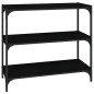 vidaXL Estantería madera contrachapada y acero negro 80x33x70,5 cm vidaXL Estantería madera contrachapada y acero negro 80x33x70,5 cm