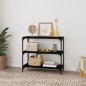 vidaXL Estantería madera contrachapada y acero negro 80x33x70,5 cm vidaXL Estantería madera contrachapada y acero negro 80x33x70,5 cm