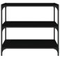 vidaXL Estantería madera contrachapada y acero negro 80x33x70,5 cm vidaXL Estantería madera contrachapada y acero negro 80x33x70,5 cm