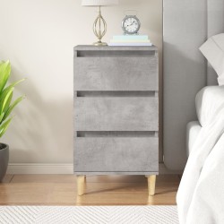 vidaXL Mesita de noche madera contrachapada gris hormigón 40x35x70 cm