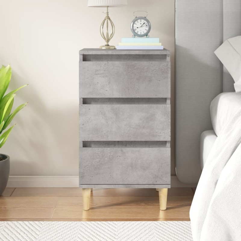 vidaXL Mesita de noche madera contrachapada gris hormigón 40x35x70 cm vidaXL Mesita de noche madera contrachapada gris hormigón 40x35x70 cm