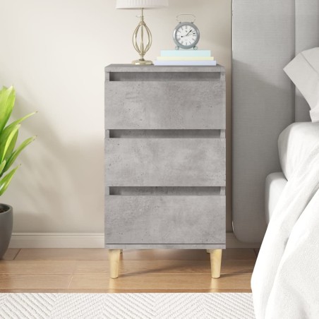 vidaXL Mesita de noche madera contrachapada gris hormigón 40x35x70 cm
