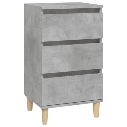 vidaXL Mesita de noche madera contrachapada gris hormigón 40x35x70 cm