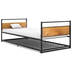 vidaXL Estructura de cama extraíble metal negro 90x200 cm