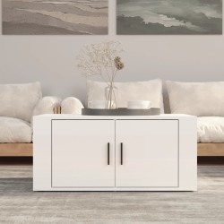 vidaXL Mesa de centro madera contrachapada blanco brillo 80x50x36 cm