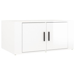 vidaXL Mesa de centro madera contrachapada blanco brillo 80x50x36 cm