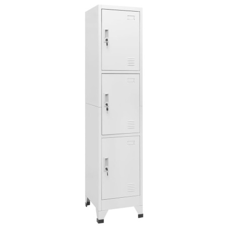 vidaXL Armario taquilla con 3 compartimentos 38x45x180 cm  