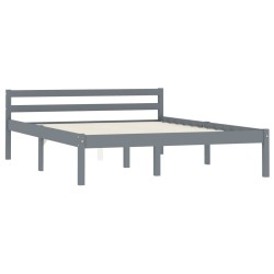 vidaXL Estructura de cama de madera maciza de pino gris 140x200 cm