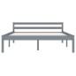 vidaXL Estructura de cama de madera maciza de pino gris 140x200 cm vidaXL Estructura de cama de madera maciza de pino gris 140x200 cm