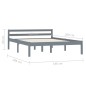 vidaXL Estructura de cama de madera maciza de pino gris 140x200 cm vidaXL Estructura de cama de madera maciza de pino gris 140x200 cm