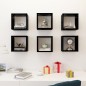 vidaXL Estantes cubo de pared 6 unidades negro brillo 26x15x26 cm vidaXL Estantes cubo de pared 6 unidades negro brillo 26x15x26 cm