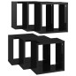 vidaXL Estantes cubo de pared 6 unidades negro brillo 26x15x26 cm vidaXL Estantes cubo de pared 6 unidades negro brillo 26x15x26 cm