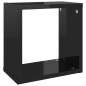 vidaXL Estantes cubo de pared 6 unidades negro brillo 26x15x26 cm vidaXL Estantes cubo de pared 6 unidades negro brillo 26x15x26 cm