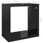 vidaXL Estantes cubo de pared 6 unidades negro brillo 26x15x26 cm vidaXL Estantes cubo de pared 6 unidades negro brillo 26x15x26 cm