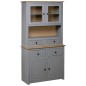vidaXL Aparador madera maciza pino estilo Panamá gris 93x40,5x180 cm