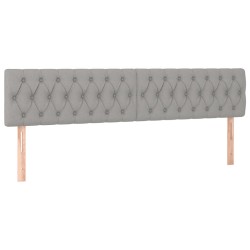 vidaXL Cabeceros 2 unidades de tela gris claro 90x7x78/88 cm