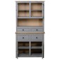 vidaXL Aparador madera maciza pino estilo Panamá gris 93x40,5x180 cm