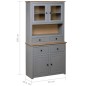vidaXL Aparador madera maciza pino estilo Panamá gris 93x40,5x180 cm