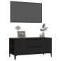 vidaXL Mueble para TV madera contrachapada negro 102x44,5x50 cm vidaXL Mueble para TV madera contrachapada negro 102x44,5x50 cm