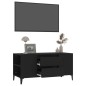 vidaXL Mueble para TV madera contrachapada negro 102x44,5x50 cm vidaXL Mueble para TV madera contrachapada negro 102x44,5x50 cm