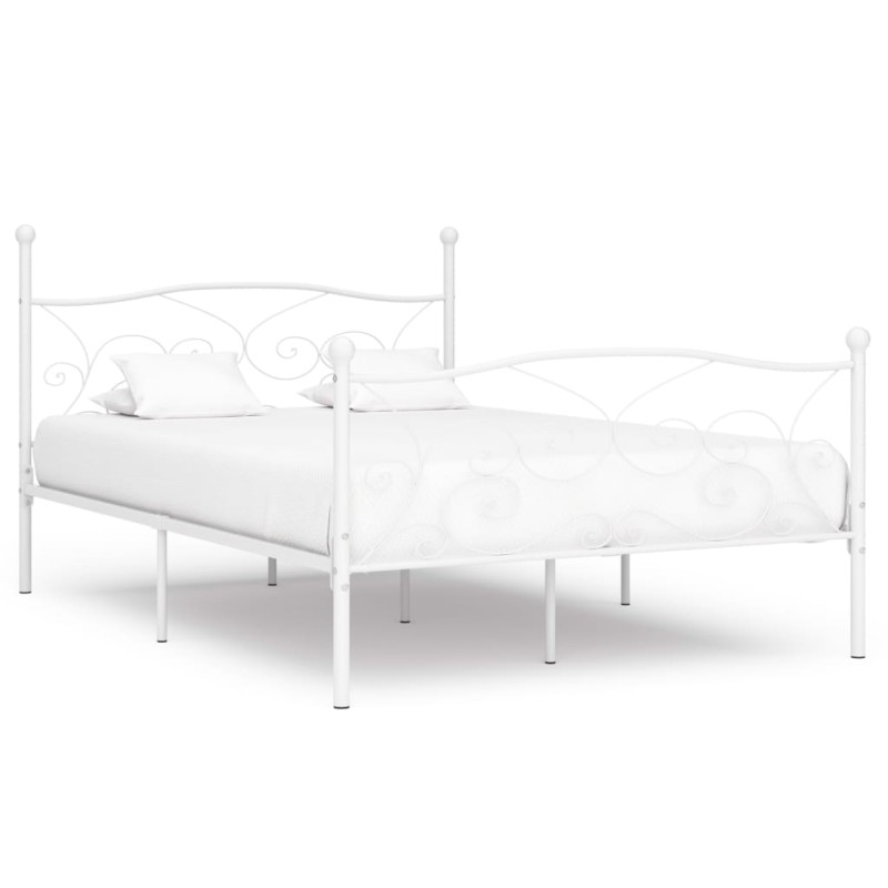 vidaXL Estructura de cama con somier metal blanco 160x200 cm vidaXL Estructura de cama con somier metal blanco 160x200 cm