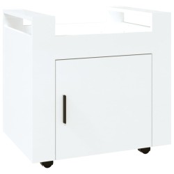 vidaXL Carrito de escritorio contrachapada blanco brillo 60x45x60 cm