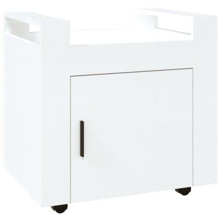 vidaXL Carrito de escritorio contrachapada blanco brillo 60x45x60 cm